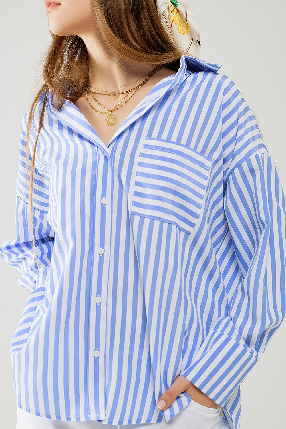 Camisa em popeline de riscas - Frankie