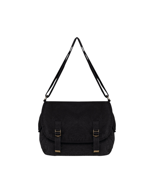 Washed black shoulder bag