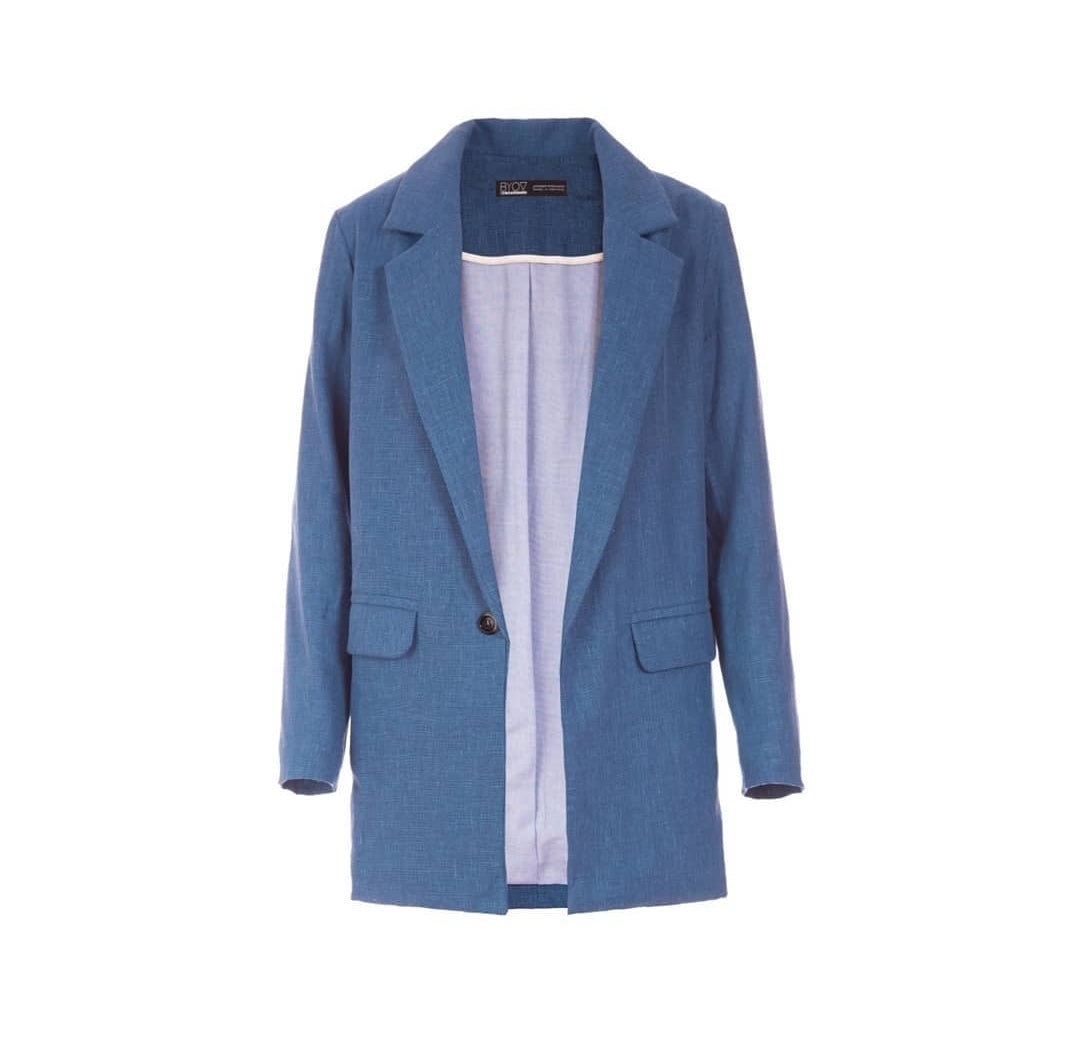 Blazer em linho azul