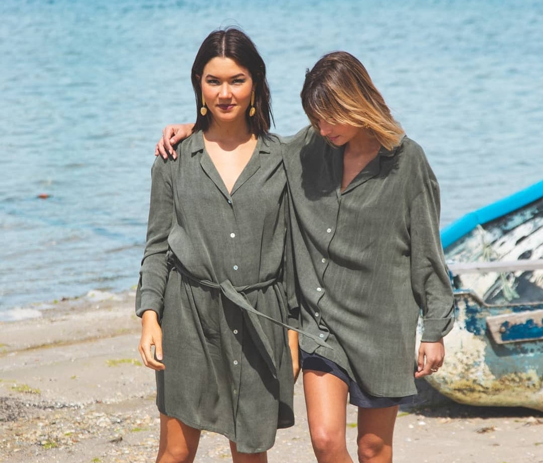 Camisa/vestido em linho e tencel