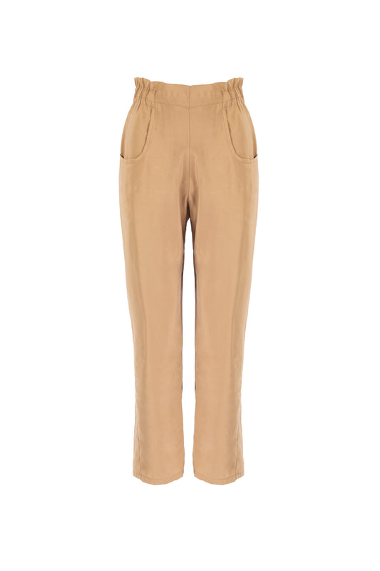 9758 - GAO - CREMA PANTS IN CUPRO -BYOU by Patricia Gouveia