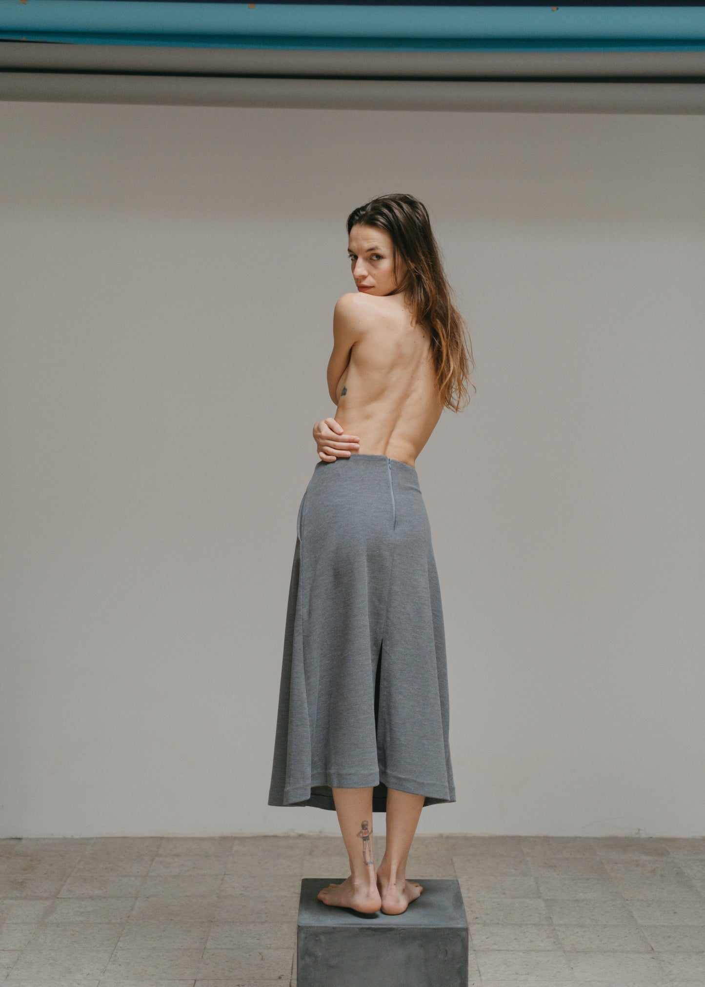 Midi Skirt Gray